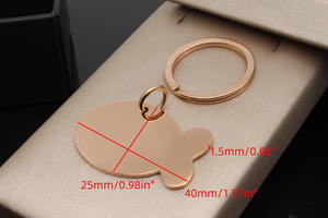 Liontin baja tahan karat terukir logo grafik jimat polos kucing Gog ikan tulang Pet ID tag desainer jimat gelang liontin kustom - Product Image 6