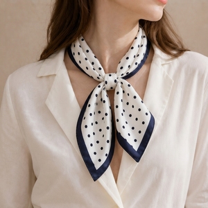 Pañuelo Cuadrado de Algodón Personalizado con Estampado de Lunares a una Cara, Pañuelo para el Cuello de Mujer, Diadema, Accesorio para el Cabello - Product Image 3