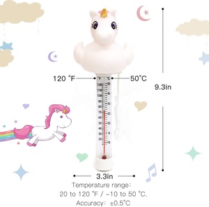 Thermomètre de piscine flottant licorne et flamant rose le plus récent, thermomètre de température flottant avec cordon, accessoires de piscine - Product Image 5
