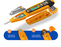 Electrician test AC DC12-250V Tester, Electric Screwdriver, LCD Display Voltage Detector