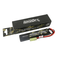 Batterie lipo originale Gens Ace 25C 1300mAh 2S 7.4V Airsoft pour AEG M4/M16/HK416 airsoft Nunchuck