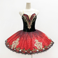 T0943 Service Personnalisé – Jupe Rouge Classique pour Adultes et Enfants, Tenue de Danse Scénique, Tutu de Ballet Professionnel pour Compétition