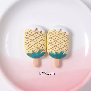 Haute qualité dessiné à la main fruits crème glacée conception résine bricolage accessoires dos plat charme porte-clés décoration alimentaire thème Souvenir - Product Image 3