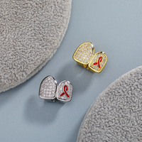 Grilles dentaires en zircon à double pièce, série très prisée, style européen et américain, pour la mode urbaine quotidienne et la personnalité.