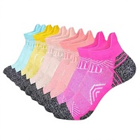 Chaussettes de sport pour femmes, 5 paires, chaussettes de sport respirantes en coton, chaussettes de sport rembourrées, écologiques, pour un usage quotidien, taille 35-42