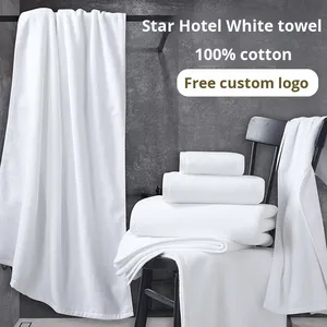Toalla de Baño Personalizada con Logotipo OEM ODM, 100% Algodón, Calidad Hotelera, 70x140cm, 600 GSM, Súper Absorbente, Bordada, Blanca - Product Image 2