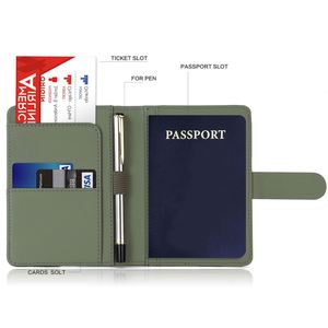 Porta Pasaportes de Cuero PU con Bloqueo RFID Anti-Robo y Logotipo Personalizado, Cartera de Viaje, Porta Tarjetas, Organizador de Documentos - Product Image 2