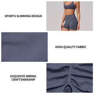 Conjunto de yoga y entrenamiento para <span class=keywords><strong>mujer</strong></span>, estilo occidental, ajustado, sin costuras, con efecto push-up, de secado rápido, directo de fábrica, al por mayor. - Product Image 4