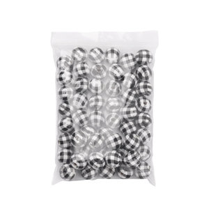 Ensemble de perles en bois de 10 mm, cinq couleurs, pour la décoration artisanale DIY - Product Image 2