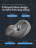 Coussin de siège ergonomique antidérapant en mousse à mémoire de forme en U pour la prostate et le coccyx, amovible et lavable