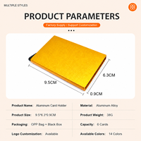 Dompet Kartu Minimalis Tipis Anti RFID dari Aluminium Alloy, Tempat Kartu Kredit Bisnis Tanpa Penutup, Terukir Laser