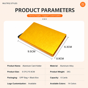 Factory Direct Trendy Auto Card Pop Up <b>Wallet</b> for Unisex Aluminum Card Holder <b>RFID</b> <b>Blocking</b> Slim Thin Metal Credit Card Case - Product Image 5