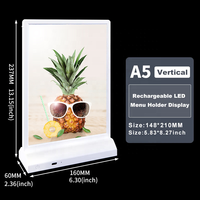 ZZFY A3 A4 A5 Rectangle LED Bureau Debout Publicité Boîte à Lumière Table Rechargeable Menu Conseil
