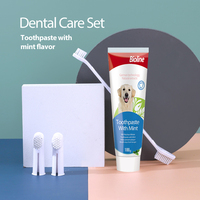 Kit de soins dentaires écologiques pour chiens, dentifrice à la menthe et brosse à dents à doigt