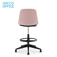 Tabouret de bar moderne en similicuir PU noir, rembourré, de luxe, pour bureau, maison, bar ou restaurant