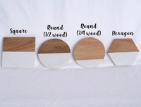 Sous-verres et sets de table créatifs en marbre et bois avec logo personnalisé, isolants thermiquement pour tasses à thé et café