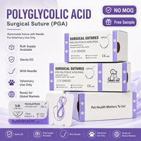 Suture chirurgicale vétérinaire, sutures médicales PGA2/0 3/0 PDO Nylon Soie, vente chaude, haute qualité, PGA PGLA 910