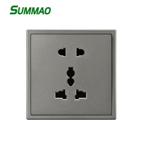 Gri renkli duvar anahtarı İngiltere afrika elektrik anahtar priz 1Gang 2Way Dimmer perde kapı zili anahtarı TV bilgisayar USB soket