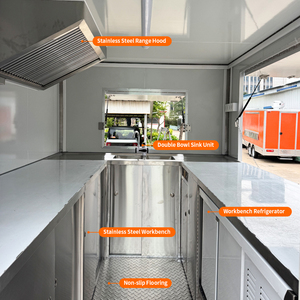Camion de restauration, remorque à café, chariot de vente ambulante, chariot à hot-dogs, <span class=keywords><strong>petite</strong></span> remorque de restauration <span class=keywords><strong>vintage</strong></span> entièrement équipée pour les loisirs en plein air - Product Image 2