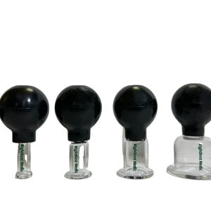 Ensemble de ventouses en verre de silicone meilleure qualité <span class=keywords><strong>anti</strong></span>-<span class=keywords><strong>cellulite</strong></span> visage et corps 4 tailles 100 noir beauté CE pièces de rechange gratuites classe I 1 ans - Product Image 2