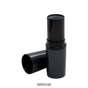 Tube de rouge à lèvres rond noir, flacon de baume à lèvres, conteneur, tube de rouge à lèvres vide de luxe, tube en plastique de forme ronde - Product Image 1