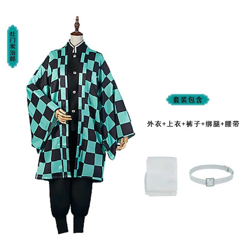 Schlussverkauf Anime Dämonentöter Kimetsu No Yaiba Tanjirou Kamado Nezuko Kostüm Cosplay Damen Männer Kimono Cosplay Kostüm Sets