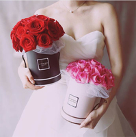 Customized Heart Shape Florist Cardboard Bouquet Rose Vase Envelope Valentine Paper Flower Packaging Box