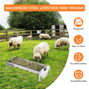 Mangeoire pour bétail en acier <span class=keywords><strong>galvanisé</strong></span> robuste, mangeoire pour fourrage pour moutons, bovins, chevaux, chèvres, porcs, hangars agricoles, équipement d'élevage - Product Image 3
