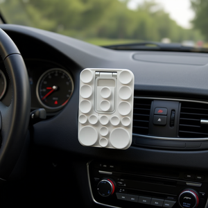 Ventouse rectangulaire avec support pour téléphone portable 10x8cm pour montage sur tableau de bord de voiture - Product Image 2