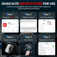 Escáner de Diagnóstico Universal para Automóviles KINGBOLEN Ediag Elite OBD2 Bluetooth 12V con Pantalla LED Negra