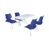 Cafétéria scolaire Table à manger contemporaine Chaise Combinaison Mobilier de restaurant Usage commercial 4 personnes Dessus en faux marbre