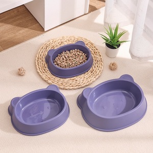 Chong Ke Bol pour animaux de compagnie en forme d'ours, plat de nourriture individuel en plastique pour chats et chiens, bleu clair, rose, vert - Product Image 3