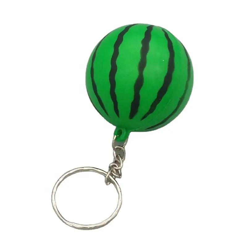 Pu Watermeloen Sleutelhanger Stressbal Geschenken Promotionele Tentoonstelling Fabriek Aangepaste Hot Selling Stressbal