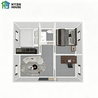 Rumah Prefabrikasi Kontainer Baja Ekspansi Ukuran Khusus 20Ft 40Ft 30Ft, Villa 2-5 Kamar Tidur Mewah Portabel Panel Sandwich