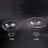 Gobelets en plastique jetables transparents de 320 ml et 450 ml pour glace pilée, cônes de neige, desserts, mousses et crèmes glacées – Vente directe usine