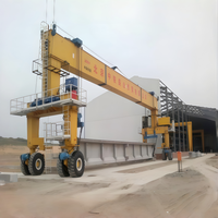 Grúa Pórtico Monoviga de 5, 10, 16, 20 y 25 Toneladas con Ruedas de Goma, Móvil sin Rieles (RTG) con Control Remoto Inalámbrico y Certificación CE
