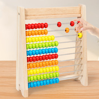 Perles d'abacus en bois pour enfants, perles de comptage arc-en-ciel pour l'apprentissage des nombres, jouet éducatif pour bébés et tout-petits