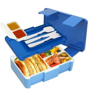 Lonchera Bento de 1400 ml con Cierre Hermético, 4 Compartimentos, Contenedor de Plástico para Almacenamiento de Alimentos, Recipiente para Ensaladas de Viaje - Product Image 2