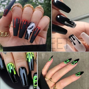 Autocollants de <span class=keywords><strong>manucure</strong></span> Halloween 3D Goutte d'eau Rouge <span class=keywords><strong>Noir</strong></span> Sang Feu Design d'art d'ongles pour les fêtes Décalcomanies Décoration de <span class=keywords><strong>manucure</strong></span> - Product Image 3