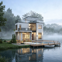Vila Kontainer Modular Modern Mewah dengan Teras Atap Gaya Resor Elegan Rumah Prefabrikasi Mewah
