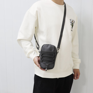 Outdoor Shoulder Bag Black Crossbody <b>Strap</b> <b>Webbing</b> Unisex Men's Tactical Travel Bag Solid Color Interior Zipper Pocket Everyday - Product Image 1