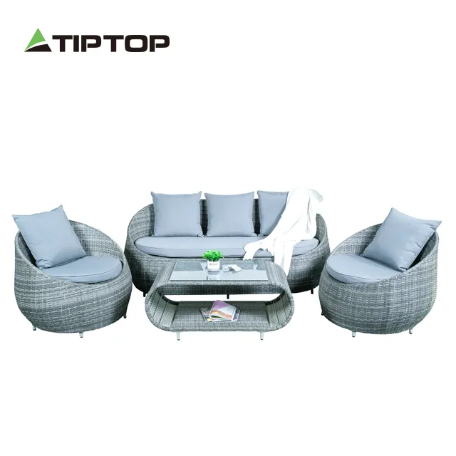 TIPTOP prezzo a buon mercato colore personalizzato casa divano da esterno di lusso in rattan mobili da pranzo giardino