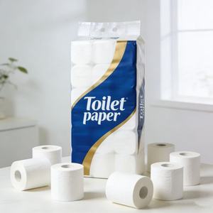 Rouleau de <span class=keywords><strong>papier</strong></span> <span class=keywords><strong>toilette</strong></span> jetable en pâte de bois vierge, écologique et lavable, doux, avec support pour logo et emballage personnalisés - Product Image 2