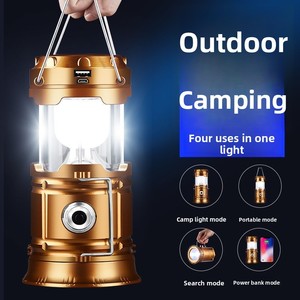 Xách tay <span class=keywords><strong>LED</strong></span> cắm trại đèn lồng năng lượng mặt trời sạc Telescopic USB có thể sạc lại ABS DC 80 nhựa gấp ánh sáng cho sử dụng ngoài trời - Product Image 5