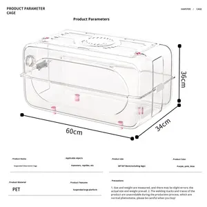 Gabbia per criceti Golden Bear in plastica, extra large, di lusso, completamente trasparente, traspirante, ampio spazio, per uso interno. - Product Image 4