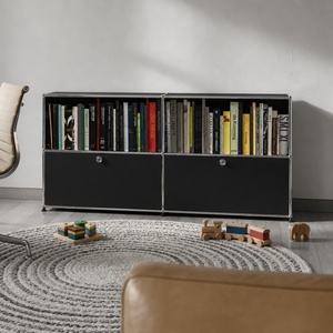 Meuble bas modulaire, étagère en métal jaune doré, cadre chromé, armoire de rangement pour chambre et salon, en acier, taille et couleur personnalisables, DIY - Product Image 4