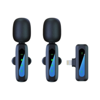Microphone Lavalier Sans Fil 3-en-1 Double avec Réduction de Bruit pour iPhone, Android, Appareil Photo, Enregistrement Vidéo, Vlog et Prises de Vue en Déplacement