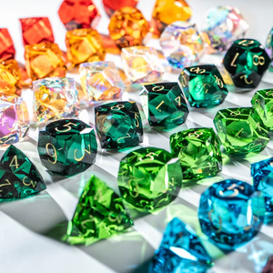 새로운 다면체 미스터리 랜덤 백 7PCS 게임 액세서리 다면체 수제 주사위 세트 DND 보석 크리스탈 유리 주사위 세트 - Product Image 2
