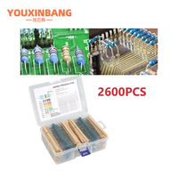 2600pcs Lot 130 Valeur 1 _ 4W 0.25W Résistance à Film Métallique Combinaison Pack Kit Ensemble En Vrac Composants Électroniques Condensateur Fixe