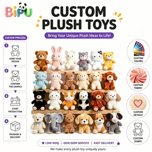 Produsen Mainan Boneka Plush Kustom BIPU OEM ODM Hewan Boneka Isi Dakron MOQ Rendah Boneka Plush Buatan Khusus Sesuai Desain Anda - Product Image 1